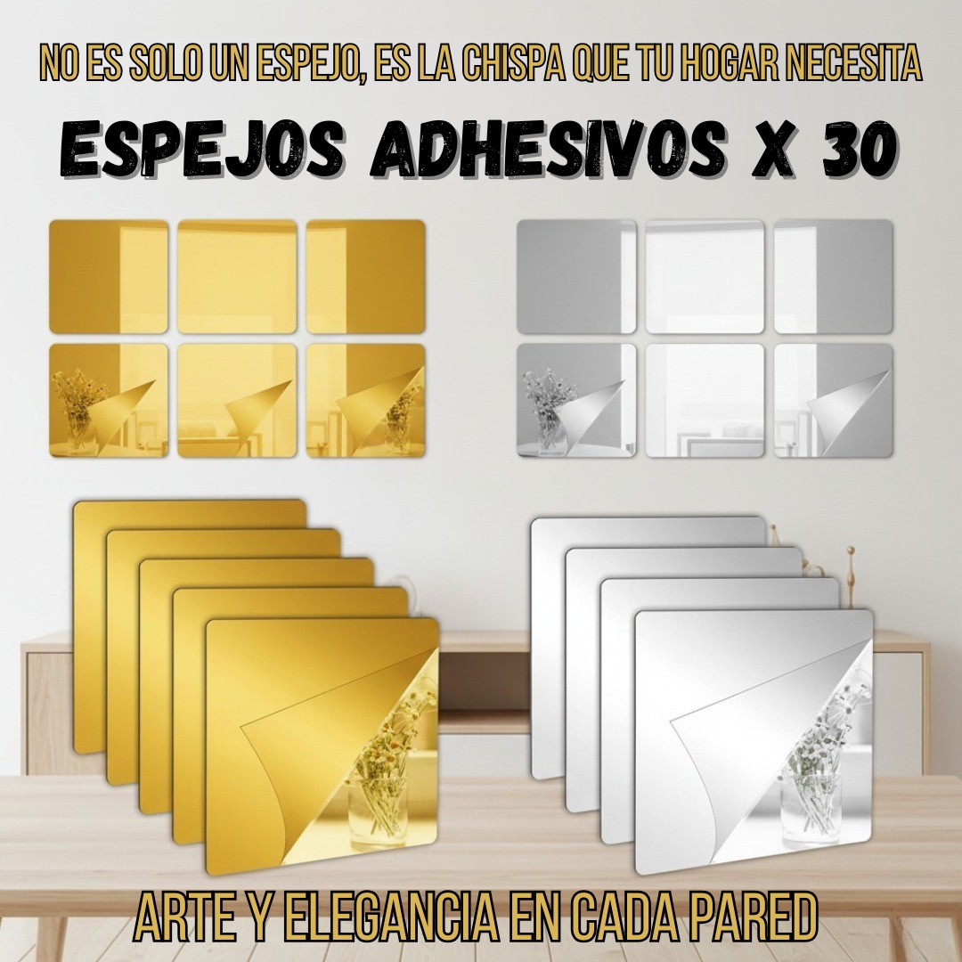 ESPEJOS DECORATIVOS ADHESIVOS POR 20 UNI